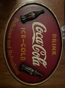 COCA-COLA Wooden Soda Pop 3D Bottle Sign - Picture 1 of 7