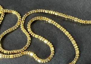 Vintage 22ct Gold Fancy Box Link Chain Necklace 41cm - Picture 1 of 11