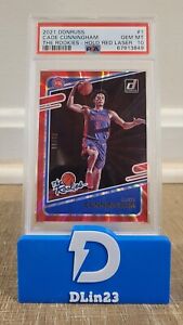 2021-22 DONRUSS CADE CUNNINGHAM RED LASER HOLO THE ROOKIES RC #/99 #1 PSA 10