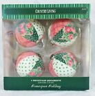 Country Living Homespun Holiday Christmas Ornaments Decoupage Patchwork in Box