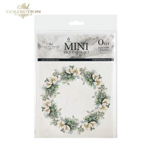 14.8cm x 14.8cm Mini Rice Paper 6pcs Set for Scrapbooking - Floral Wreaths - Picture 1 of 8