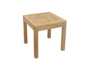 Gartentisch Beistelltisch Tisch massiv Teakholz unbehandelt 50 x 50 cm (8958) - Bild 1 von 5