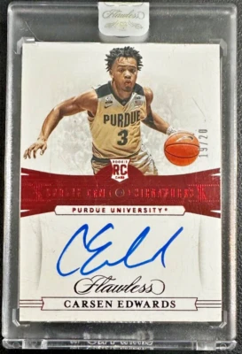 CARSEN EDWARDS 2019-20 Panini Flawless College Rookie Gems Signatures Ruby 19/20 - Image 1 of 2