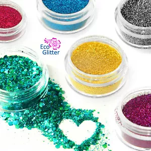 Glitter BIODEGRADABILI grossi e fini ACQUISTA 3 RICEVI 3 GRATIS! Eco Bio Sparkle artigianale kc - Foto 1 di 17