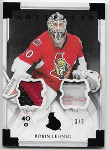 13/14 UD ARTIFACTS BLACK PATCH & TAG #124 Robin Lehner #3/5 3CLR - Picture 1 of 1