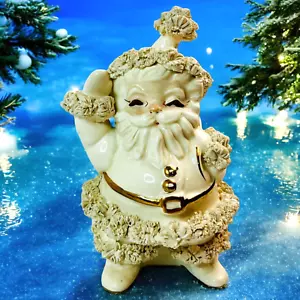 Vintage Napco Spaghetti Santa Planter S266 Japan Christmas White HTF 7.5" H READ - Picture 1 of 20