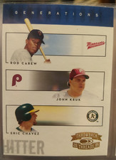 2005 Donruss Throwback Threads Generations Carew/Kruk/Chavez insert card