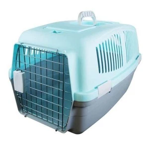 LARGE PLASTIC PET DOG CAT RABBIT CARRIER TRAVEL  BASKET CRATE BOX CARRY HANDLE  - Picture 1 of 1