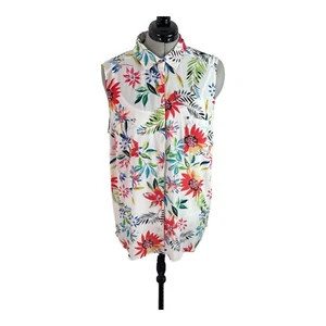 Atmosphere Damen ärmellose Button Down Bluse Tropical Floral Print Gr. 20 - Bild 1 von 11