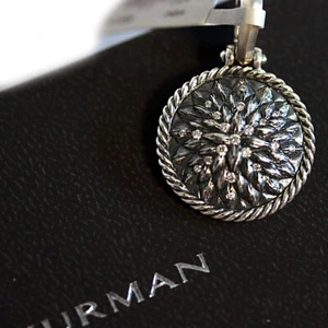 DAVID YURMAN New Sterling Silver Lotus Charm Enhancer with Diamonds - Picture 1 of 8