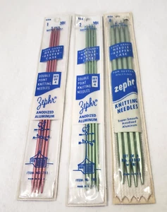 Vintage Zephr 7" Set di aghi per maglieria a doppia punta da 4-3 pkg - taglie 1, 2,8 con custodie - Foto 1 di 9