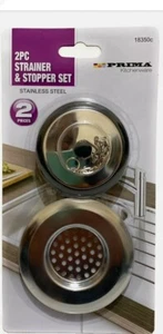 2 piece Strainer & Stopper Set Kitchen/Bathroom - Picture 1 of 3