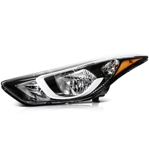 Left Driver Side For 2014-16 Hyundai Elantra Black Housing Headlights Assembly - Picture 1 of 9
