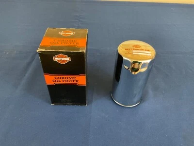 New in box Harley Davidson Chrome Oil Filter,  FXDB Dyna Glides 91-UP, 63813-90* - Image 1 of 2