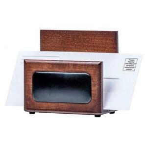 Dacasso Walnut and Leather Letter Holder New 