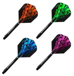 Harrows Rapide X Dart Flights + Supergrip Dart Stems Shafts Combo Set - Picture 1 of 5