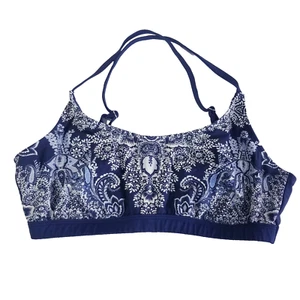 Top de bikini Kona Sol Bralette para mujer talla XL azul blanco floral natación - Imagen 1 de 14