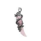 3Pcs Dragon Wolf Tooth Necklace Stainless Steel Cool Simulate Crystal Stone
