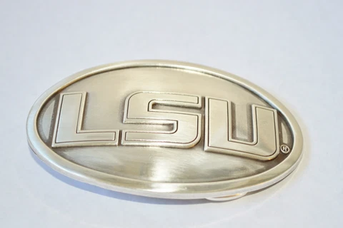 New Enmon LSU Tigers Brushed Belt Buckle Silver Louisiana State NCAA Cover