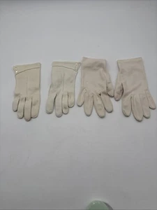 Vintage Ladies Gloves White Size 7 Cotton And Nylon - Picture 1 of 11