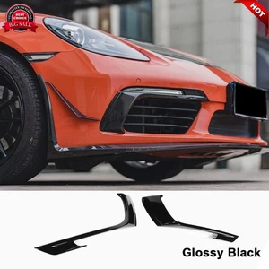 Cubierta de aletas de ventilación de aire antiniebla delanteras negras brillantes para Porsche 718 Boxster Cayman 2016-19 - Imagen 1 de 15