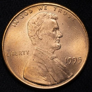1995 Lincoln Memorial Penny DDO Double Die Obverse Error Coin RED UNCIRCULATED - Picture 1 of 4