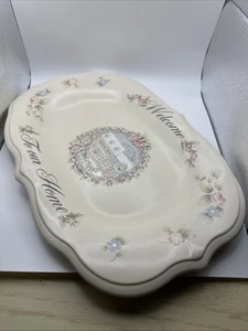 Pfaltzgraff Tea Rose "Welcome To Our Home Platter" Never Used 14" x 9 1/2" - Picture 1 of 4