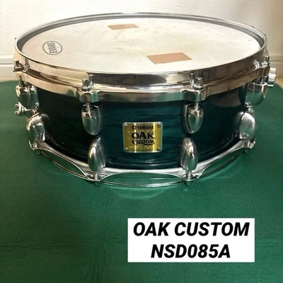 YAMAHA Oak Custom Snare Drum Green 14"x5.5" Made in Japan - Image 1 of 4