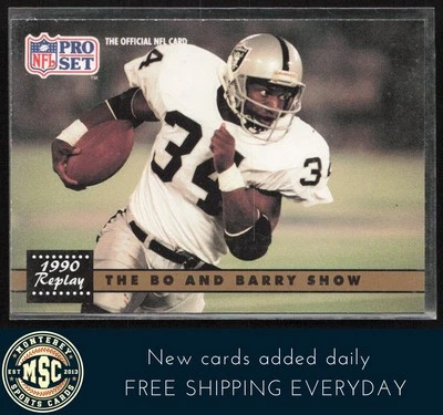 The Bo and Barry Show 1991 Pro Set #335 Bo Jackson Barry Sanders Salón de la fama casi nuevo-como nuevo+ Foto 1 de 2
