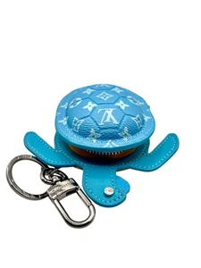 Louis Vuitton Blue Turtle Bag Charm - Mini Pouch Keychain Monogram LV M01471 - Picture 1 of 5