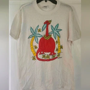 T-shirt grafica dinosauro vintage Fun Stuff punto singolo taglia L - Foto 1 di 5