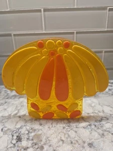Estate MCM 70’s Lucite Mushroom Napkin/Letter Holder Orange & Yellow - Picture 1 of 6