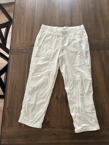 Lululemon Dance Studio Mid-Rise Lined Cropped Pants 10 White Opal Cinchable Hem - Picture 1 of 4
