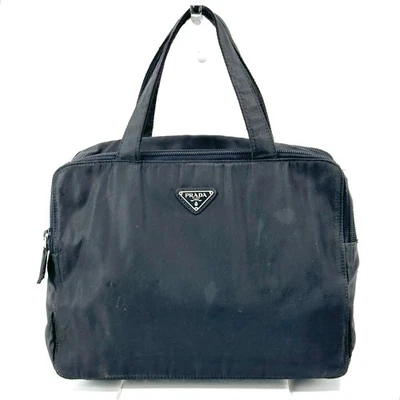 Prada Nylon Tessuto Hand Bag Travel Pouch Triangular Plate mini boston Authentic - Image 1 of 4