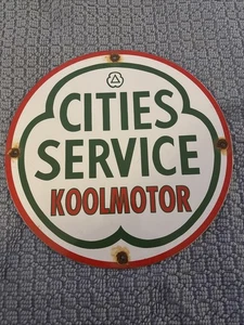 Cities Service Koolmotor Blechschild - 11,25" rund - Autoöl - Bild 1 von 9