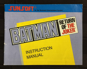 No Game- BATMAN Return of the Joker INSTRUCTION MANUAL Nintendo NES Sunsoft