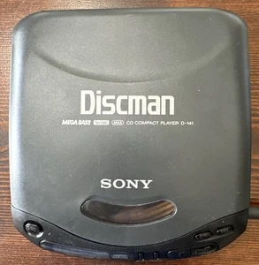 Sony Discman D-141 Black Portable CD Player Walkman Mega Bass Compact VTG Works - Picture 1 of 11