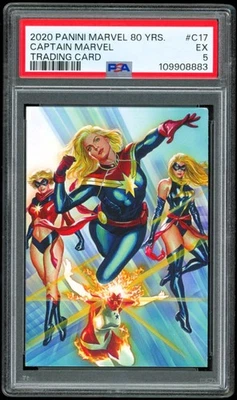 2020 Panini Marvel 80 Years #C17 RARE SP CARD ~ Captain Marvel ~ PSA 5 EX - Image 1 of 2