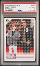 2010 Panini Justin Bieber Drake Parallel 145 PSA 6 REFRACTOR HOLO ROOKIE CARD RC