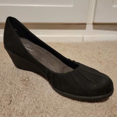 Tacones de cuña Dexflex Comfort negros talla 8,5 Foto 1 de 4