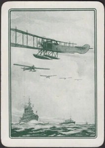 Playing Cards Single Card Old Antique Wide * WW1 NAVY ESCORT Aircraft Bi-Plane A - Picture 1 of 3