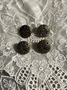 Vintage 4 Small Metal Buttons Lot Bk-5 - Picture 1 of 4