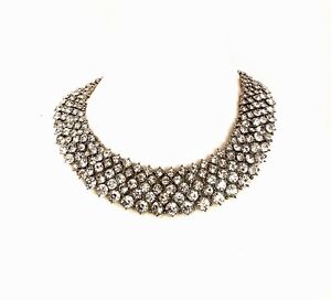 FASHION JEWELRY - NATASHA - Brilliant White Rhinestone 5 Layer Collar Necklace