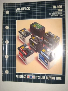1992 ACDelco Battery Catalog, 184 pages, # 7A-100 - Picture 1 of 2