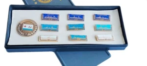 Juego de 10 insignias de colección de la URSS Armada Soviética Rusa ВМФ barcos de héroe en caja - Imagen 1 de 5