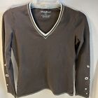 Eddie Bauer Womens Size XS Top Designs On Sleeve V-neck Preowned