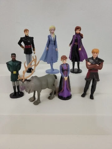 Lot of  7  Disney "Frozen" Cake Toppers Action Figures PVC Toys Playset 3" Cover