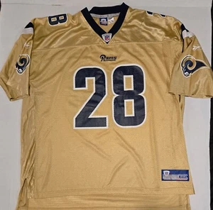 NFL Los Angeles Rams Marshall Faulk #28 Reebok Jersey Mens Size 2XL Gold - Picture 1 of 4