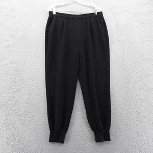 Chicos Chic Track Jogger Pants Size 0.5 US 6 Black Stretchy Crepe Pull On Comfy - Picture 1 of 14