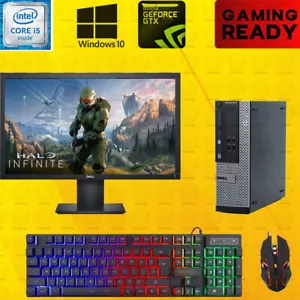 Dell i5 Gaming Desktop PC Computer SSD Nvidia GT730 Win 10 8GB bundle - Picture 1 of 7